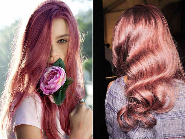 strawberry rose hair - best hair color trends for 2018