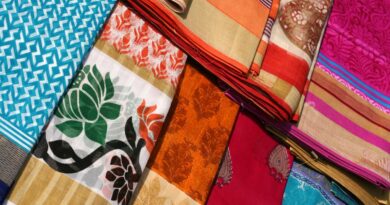 Indian saris or Sarees stacked